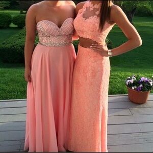 Jovani Two Piece Coral Prom Dress